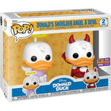 Funko Pop Donald Duck Donald's Shoulder Angel & Devil 2 pack Exclusive Vinyl Figure