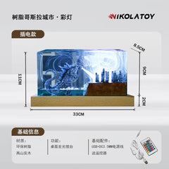 Nikola Toy Godzilla Epoxy Resin Display Night Light