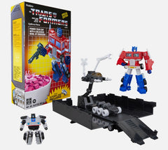 Transformers SDCC 2026 Optimus Prime & Autobot Jazz Cereal Box Action Figure