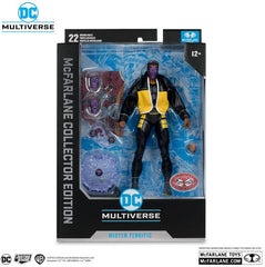 **Pre Order**Mcfarlane Toys Collector Edition Mr. Terrific JSOA #38 Red Platinum Action Figure