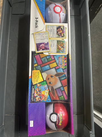pokemon ball booster pack POKEMON Costco Pokeball Eevee Treasure Chest Box 11 Booster Packs – Toyz in the Box