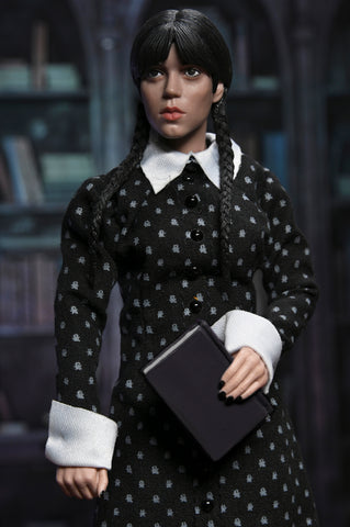 classic wednesday addams dress Green 1950s Wednesday Addams Inspired Satin Costume Set