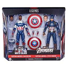 Marvel Legends Avengers Captain America Sam Wilson and Steve Rogers 2 pack  Action Figure