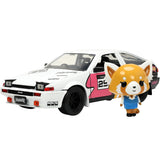 Jada Die Cast Metals Aggretsuko 1986 Toyota Trueno AE86 1:24 Vehicle