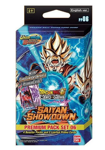 dragon ball super card game set 1 Dragon Ball Super Card Game Saiyan Showdown Premium Pack Set 06 – Toyz in the Box
