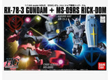 Bandai Gundam HG 1/144 RX-78-3 Gundam G3 Vs Char’s Rick-Dom “Mobile Suit Gundam” Model Kit