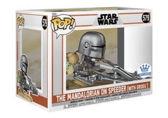 Funko Pop The Mandalorian on Speeder (with Grogu) Funko Shop Exclusive 579 Vinyl Figure